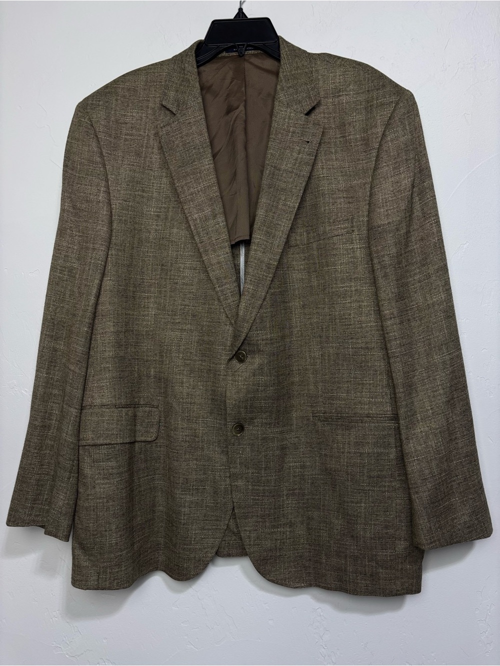Cremieux Men's Blazer Sport Coat Suit Jacket Bamboo Brown Textured 46R Classic